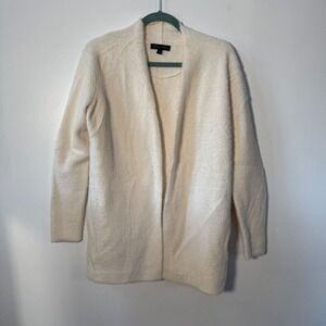 Banana Republic Ivory Fuzzy‎ Open Front Cardigan Sweater Size S